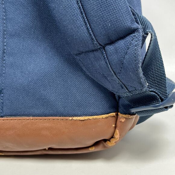 HERSCHEL Backpack Pop Quiz Canvas Leather Trim Waterproof Blue 22L - Picture 12 of 16